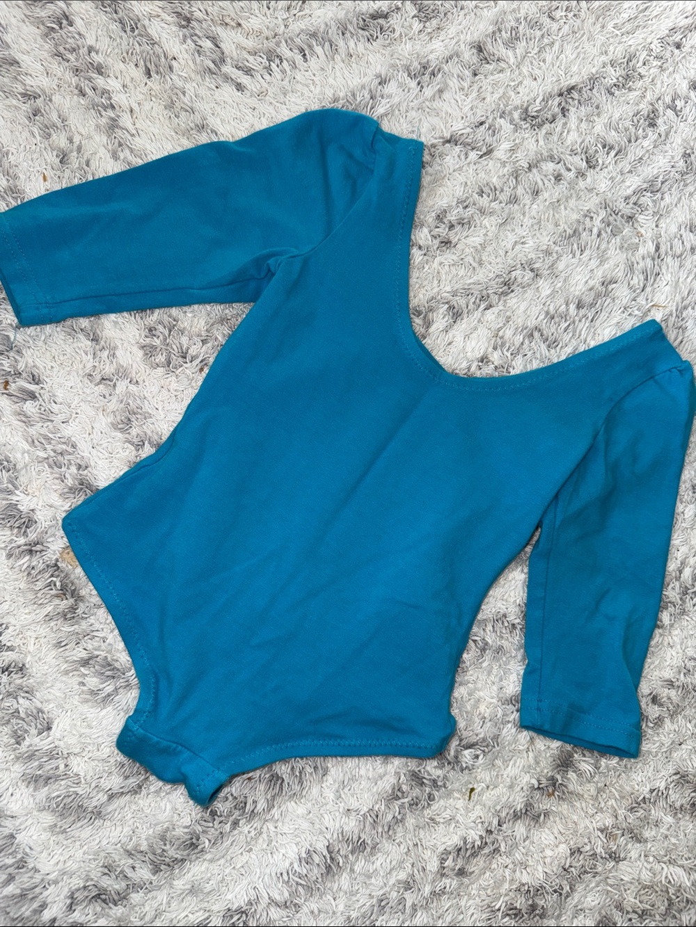 6x 1980s Vintage  Kids Teal Long-Sleeve One-Piece Leotard body suit